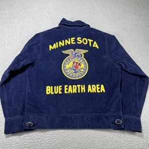 FFA Jacket Womens 36 Blue Corduroy Full Zip Minnesota Blue Earth Area FFA Chain
